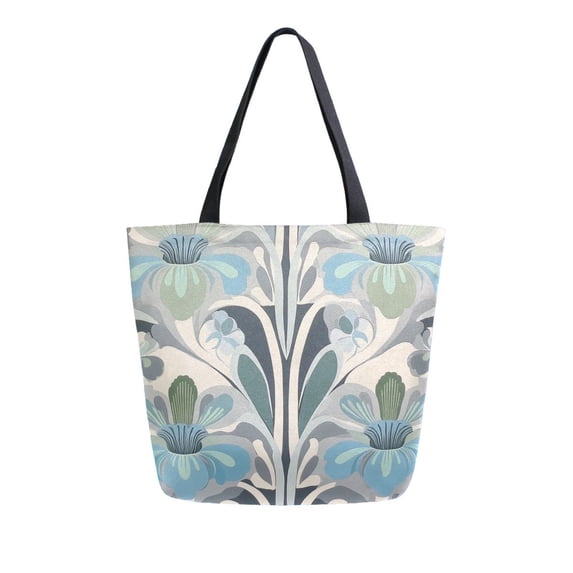 FORMRS Womens Canvas Tote Bag with Zipper Inner Pocket Shoulder Handbag, Vibrant Abstract Design