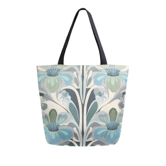 FORMRS Womens Canvas Tote Bag with Zipper Inner Pocket Shoulder Handbag, Vibrant Abstract Design