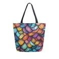thumbnail image 1 of FORMRS Womens Canvas Tote Bag with Zipper Inner Pocket Shoulder Handbag, Vibrant Dragon Scales Pattern, 1 of 7