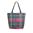 thumbnail image 1 of FORMRS Womens Canvas Tote Bag with Zipper Inner Pocket Shoulder Handbag, Warm Tartan Mosaic, 1 of 7