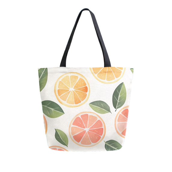 FORMRS Womens Canvas Tote Bag with Zipper Inner Pocket Shoulder Handbag, Watercolor Orange