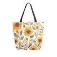thumbnail image 1 of FORMRS Womens Canvas Tote Bag with Zipper Inner Pocket Shoulder Handbag, Watercolor Sunflowers, 1 of 7