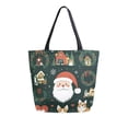 thumbnail image 1 of FORMRS Womens Canvas Tote Bag with Zipper Inner Pocket Shoulder Handbag, Whimsical Christmas, 1 of 7