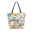 thumbnail image 1 of FORMRS Womens Canvas Tote Bag with Zipper Inner Pocket Shoulder Handbag, Whimsical Leaves, 1 of 7