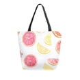 thumbnail image 1 of FORMRS Womens Canvas Tote Bag with Zipper Inner Pocket Shoulder Handbag, White Grapefruit Slices, 1 of 7