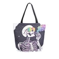 thumbnail image 1 of FORMRS Womens Canvas Tote Bag with Zipper Inner Pocket Shoulder Handbag, White Skeleton, 1 of 7