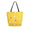thumbnail image 1 of FORMRS Womens Canvas Tote Bag with Zipper Inner Pocket Shoulder Handbag, White Stars, 1 of 7