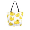 thumbnail image 1 of FORMRS Womens Canvas Tote Bag with Zipper Inner Pocket Shoulder Handbag, Yellow Rubber Ducks, 1 of 7