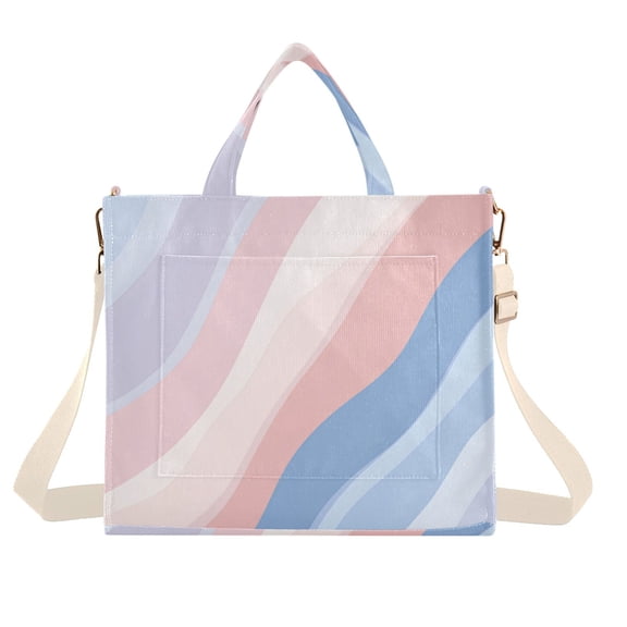 FORMRS Womens Corduroy Tote Bag Crossbody Shoulder Handbag with Pocket, Abstract Blue