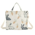 thumbnail image 1 of FORMRS Womens Corduroy Tote Bag Crossbody Shoulder Handbag with Pocket, Adorable Bunnies, 1 of 7