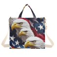 thumbnail image 1 of FORMRS Womens Corduroy Tote Bag Crossbody Shoulder Handbag with Pocket, American Eagle Pattern, 1 of 7
