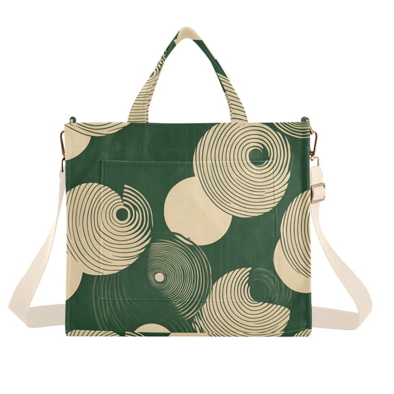 FORMRS Womens Corduroy Tote Bag Crossbody Shoulder Handbag with Pocket, Beige Abstract