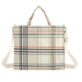 thumbnail image 1 of FORMRS Womens Corduroy Tote Bag Crossbody Shoulder Handbag with Pocket, Beige Plaid Pattern, 1 of 7