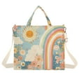 thumbnail image 1 of FORMRS Womens Corduroy Tote Bag Crossbody Shoulder Handbag with Pocket, Beige Rainbow Clouds, 1 of 7