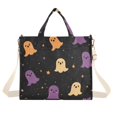 thumbnail image 1 of FORMRS Womens Corduroy Tote Bag Crossbody Shoulder Handbag with Pocket, Black Halloween Ghosts, 1 of 7
