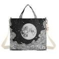 thumbnail image 1 of FORMRS Womens Corduroy Tote Bag Crossbody Shoulder Handbag with Pocket, Black Moon, 1 of 7