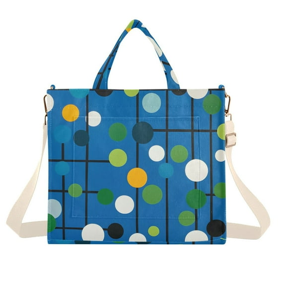 FORMRS Womens Corduroy Tote Bag Crossbody Shoulder Handbag with Pocket, Blue Abstract