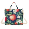 thumbnail image 1 of FORMRS Womens Corduroy Tote Bag Crossbody Shoulder Handbag with Pocket, Blue Apple Pattern, 1 of 7