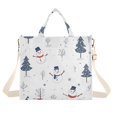 thumbnail image 1 of FORMRS Womens Corduroy Tote Bag Crossbody Shoulder Handbag with Pocket, Blue Cartoon Snowmen, 1 of 7