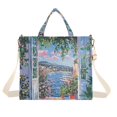 thumbnail image 1 of FORMRS Womens Corduroy Tote Bag Crossbody Shoulder Handbag with Pocket, Blue Floral Window, 1 of 7