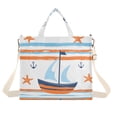 thumbnail image 1 of FORMRS Womens Corduroy Tote Bag Crossbody Shoulder Handbag with Pocket, Blue Nautical Pattern, 1 of 7