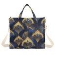 thumbnail image 1 of FORMRS Womens Corduroy Tote Bag Crossbody Shoulder Handbag with Pocket, Blue Peacock Feathers Pattern, 1 of 7