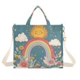 thumbnail image 1 of FORMRS Womens Corduroy Tote Bag Crossbody Shoulder Handbag with Pocket, Blue Rainbow, 1 of 7
