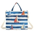 thumbnail image 1 of FORMRS Womens Corduroy Tote Bag Crossbody Shoulder Handbag with Pocket, Blue Sailboats, 1 of 7