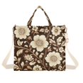 thumbnail image 1 of FORMRS Womens Corduroy Tote Bag Crossbody Shoulder Handbag with Pocket, Brown Floral, 1 of 7