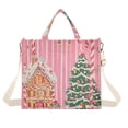 thumbnail image 1 of FORMRS Womens Corduroy Tote Bag Crossbody Shoulder Handbag with Pocket, Brown Gingerbread House, 1 of 7