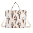 thumbnail image 1 of FORMRS Womens Corduroy Tote Bag Crossbody Shoulder Handbag with Pocket, Brown Ice Cream Pattern, 1 of 7