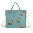thumbnail image 1 of FORMRS Womens Corduroy Tote Bag Crossbody Shoulder Handbag with Pocket, Cartoon Capybaras, 1 of 7