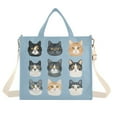 thumbnail image 1 of FORMRS Womens Corduroy Tote Bag Crossbody Shoulder Handbag with Pocket, Cartoon Cute Cat, 1 of 7