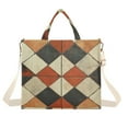 thumbnail image 1 of FORMRS Womens Corduroy Tote Bag Crossbody Shoulder Handbag with Pocket, Checkered Pattern, 1 of 7