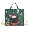 thumbnail image 1 of FORMRS Womens Corduroy Tote Bag Crossbody Shoulder Handbag with Pocket, Christmas Cat, 1 of 7