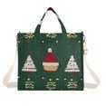 thumbnail image 1 of FORMRS Womens Corduroy Tote Bag Crossbody Shoulder Handbag with Pocket, Christmas Santa Hats, 1 of 7