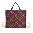 thumbnail image 1 of FORMRS Womens Corduroy Tote Bag Crossbody Shoulder Handbag with Pocket, Circular Gold Pattern, 1 of 7