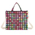 thumbnail image 1 of FORMRS Womens Corduroy Tote Bag Crossbody Shoulder Handbag with Pocket, Colorful Block Pattern, 1 of 7
