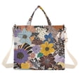 thumbnail image 1 of FORMRS Womens Corduroy Tote Bag Crossbody Shoulder Handbag with Pocket, Colorful Flowers, 1 of 7