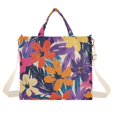 thumbnail image 1 of FORMRS Womens Corduroy Tote Bag Crossbody Shoulder Handbag with Pocket, Colorful Painted Flowers Pattern, 1 of 7