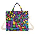 thumbnail image 1 of FORMRS Womens Corduroy Tote Bag Crossbody Shoulder Handbag with Pocket, Colorful Psychedelic, 1 of 7