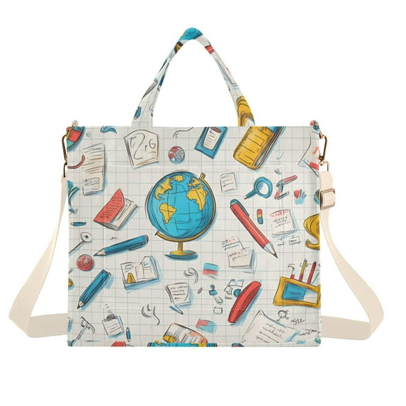 FORMRS Womens Corduroy Tote Bag Crossbody Shoulder Handbag with Pocket, Colorful School