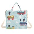 thumbnail image 1 of FORMRS Womens Corduroy Tote Bag Crossbody Shoulder Handbag with Pocket, Colorful Trains, 1 of 7