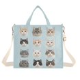 thumbnail image 1 of FORMRS Womens Corduroy Tote Bag Crossbody Shoulder Handbag with Pocket, Cute Cat Faces, 1 of 7