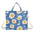 thumbnail image 1 of FORMRS Womens Corduroy Tote Bag Crossbody Shoulder Handbag with Pocket, Cute Fried Eggs, 1 of 7