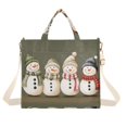 thumbnail image 1 of FORMRS Womens Corduroy Tote Bag Crossbody Shoulder Handbag with Pocket, Cute Snowmen, 1 of 7