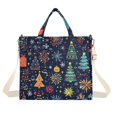 thumbnail image 1 of FORMRS Womens Corduroy Tote Bag Crossbody Shoulder Handbag with Pocket, Dark Blue Christmas, 1 of 7