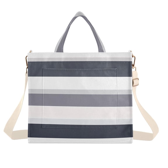 FORMRS Womens Corduroy Tote Bag Crossbody Shoulder Handbag with Pocket, Dark Gray Stripe Pattern