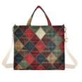 thumbnail image 1 of FORMRS Womens Corduroy Tote Bag Crossbody Shoulder Handbag with Pocket, Dark Tartan Pattern, 1 of 7