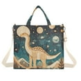 thumbnail image 1 of FORMRS Womens Corduroy Tote Bag Crossbody Shoulder Handbag with Pocket, Dinosaur at Night, 1 of 7